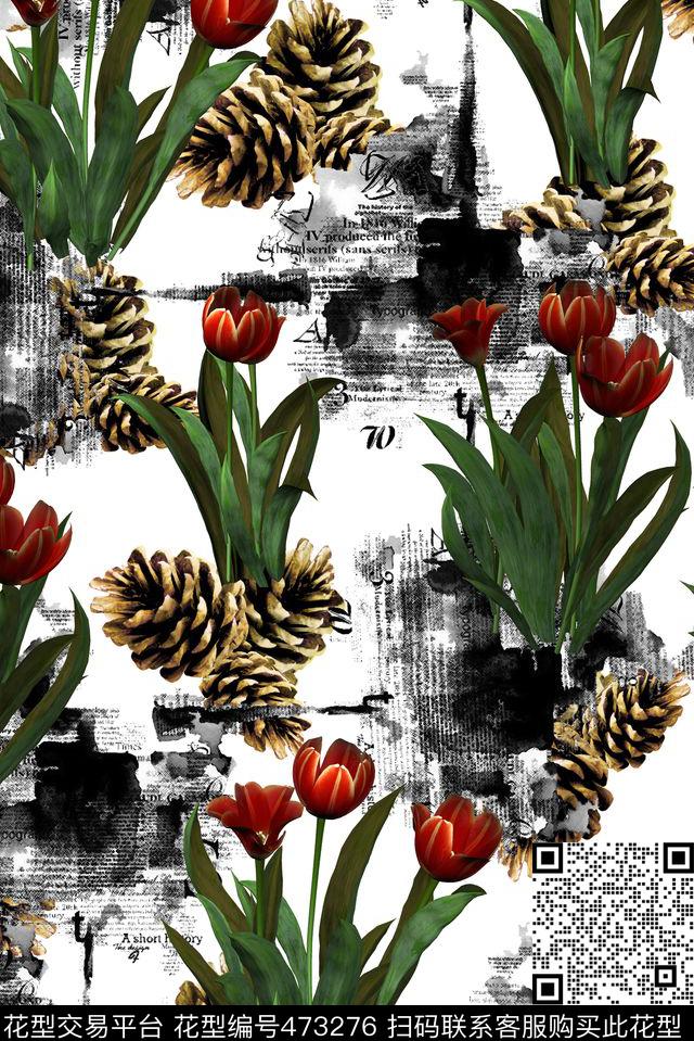 时尚英文报纸数码印花华亿平台下载（图片编号: 473276） - 瓦栏（Walan）