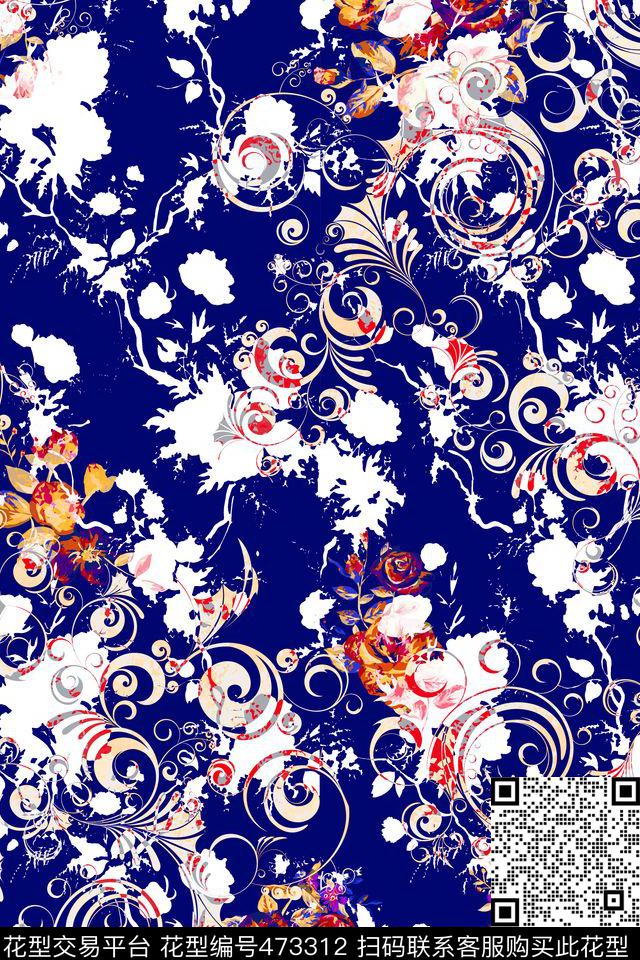 服装面料花卉民族纹样休闲时尚抽象数码印花华亿平台下载（图片编号: 473312） - 瓦栏（Walan）