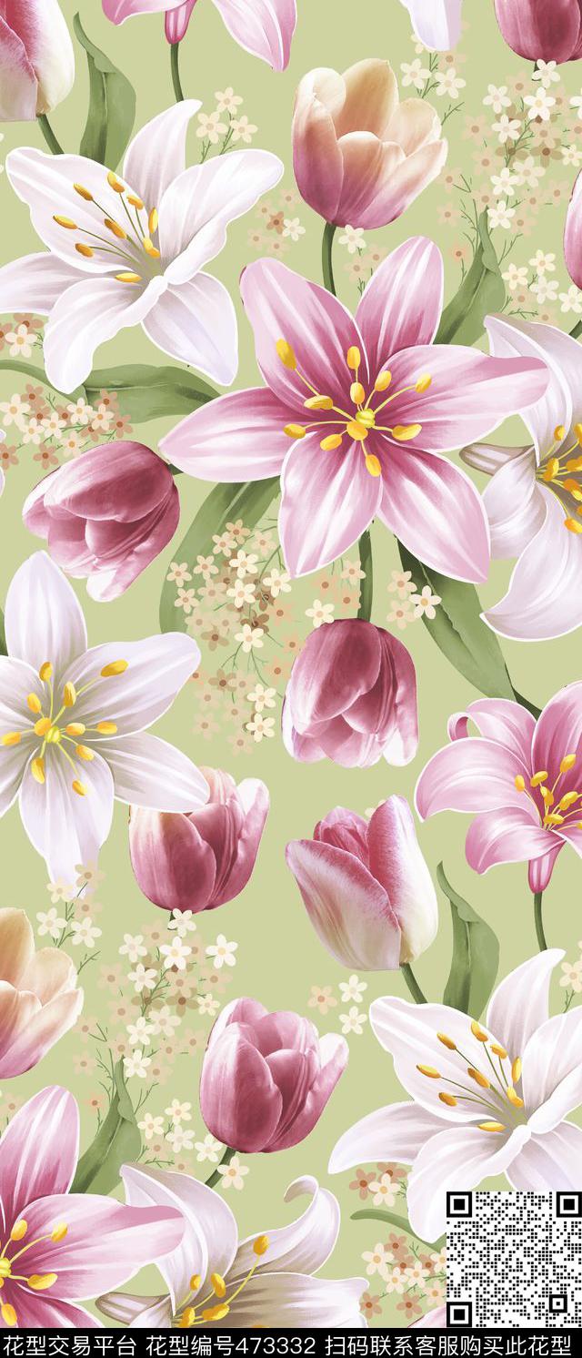 窗帘花卉家纺传统印花华亿平台下载（图片编号: 473332） - 瓦栏（Walan）