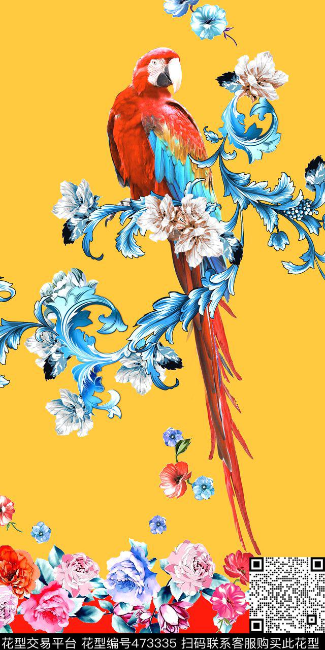 大牌DG鹦鹉数码印花华亿平台下载（图片编号: 473335） - 瓦栏（Walan）