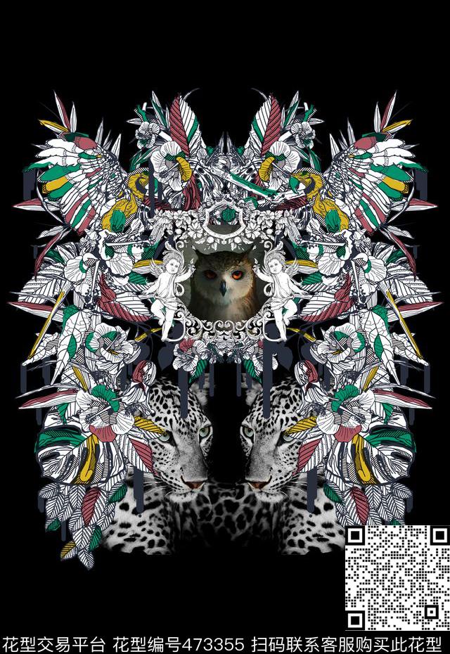 T恤卫衣印花图豹子定位动物数码印花华亿平台下载（图片编号: 473355） - 瓦栏（Walan）