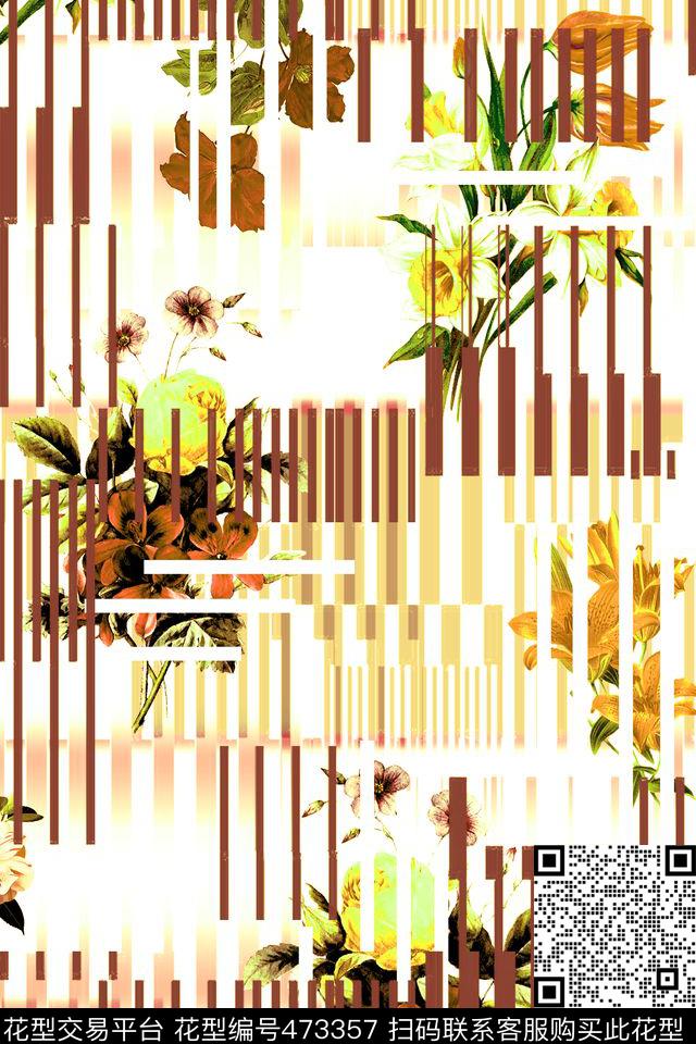 时尚简约条纹数码印花华亿平台下载（图片编号: 473357） - 瓦栏（Walan）