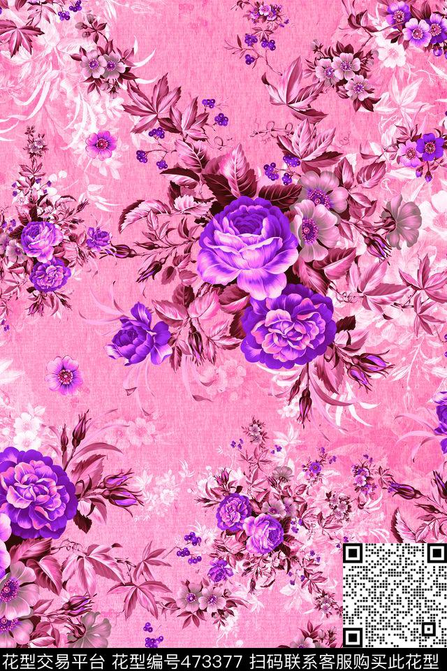 花朵花卉时尚数码印花华亿平台下载（图片编号: 473377） - 瓦栏（Walan）