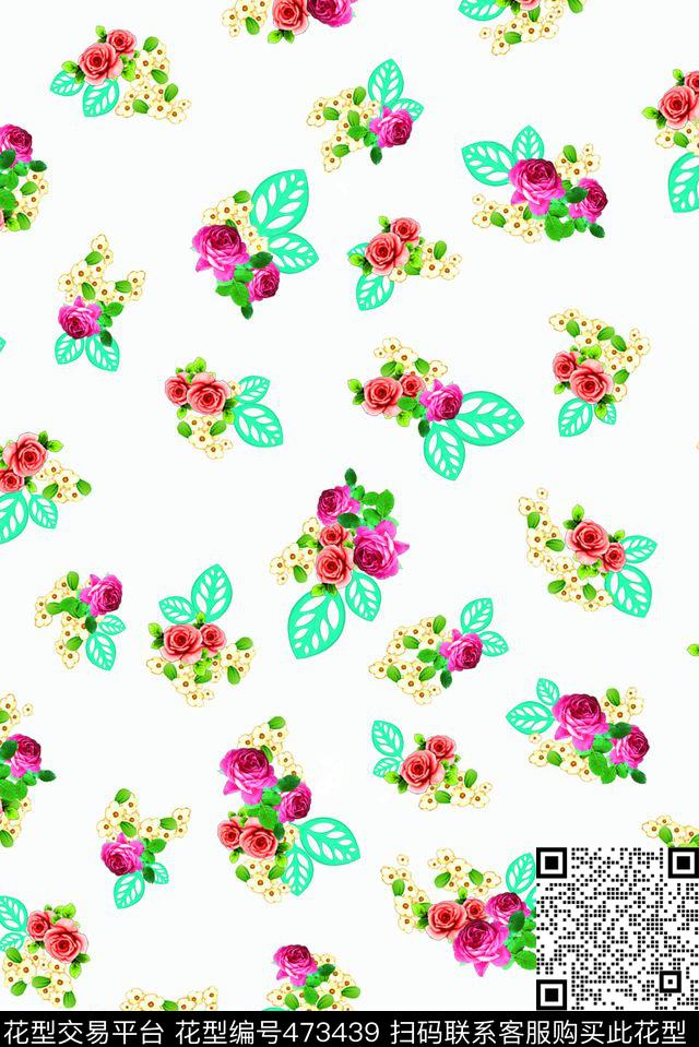 抽象几何写实小碎花女装数码印花华亿平台下载（图片编号: 473439） - 瓦栏（Walan）