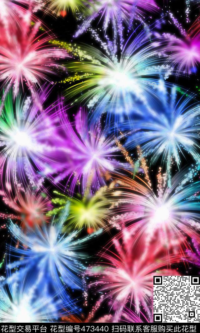 烟花烟火数码印花华亿平台下载（图片编号: 473440） - 瓦栏（Walan）