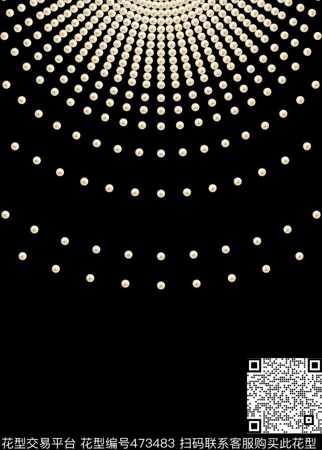 男装时尚流行风圆形排列珍珠数码印花华亿平台下载（图片编号: 473483） - 瓦栏（Walan）