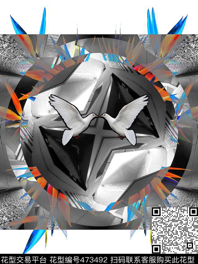 潮流复古男装华亿平台数码印花华亿平台下载（图片编号: 473492） - 瓦栏（Walan）