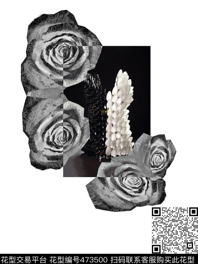 复古玫瑰花男装华亿平台数码印花华亿平台下载（图片编号: 473500） - 瓦栏（Walan）