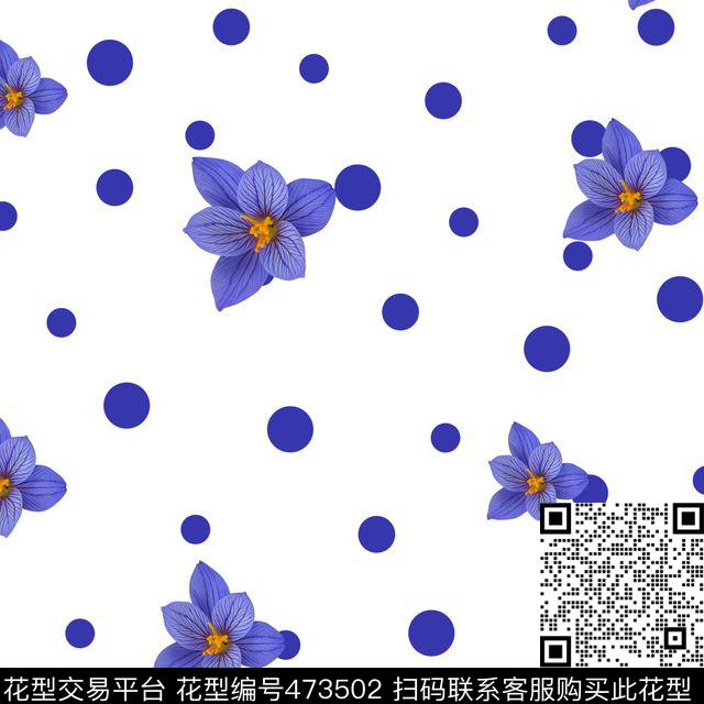 时尚波点紫色数码印花华亿平台下载（图片编号: 473502） - 瓦栏（Walan）