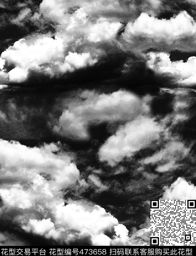 抽象肌理手绘抽象欧美水墨晕染乌云自然景观云朵肌理H【抽象】数码印花华亿平台下载（图片编号: 473658） - 瓦栏（Walan）