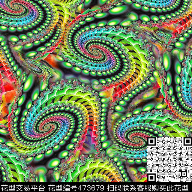 潮流大牌珠宝旋转花纹数码印花华亿平台下载（图片编号: 473679） - 瓦栏（Walan）