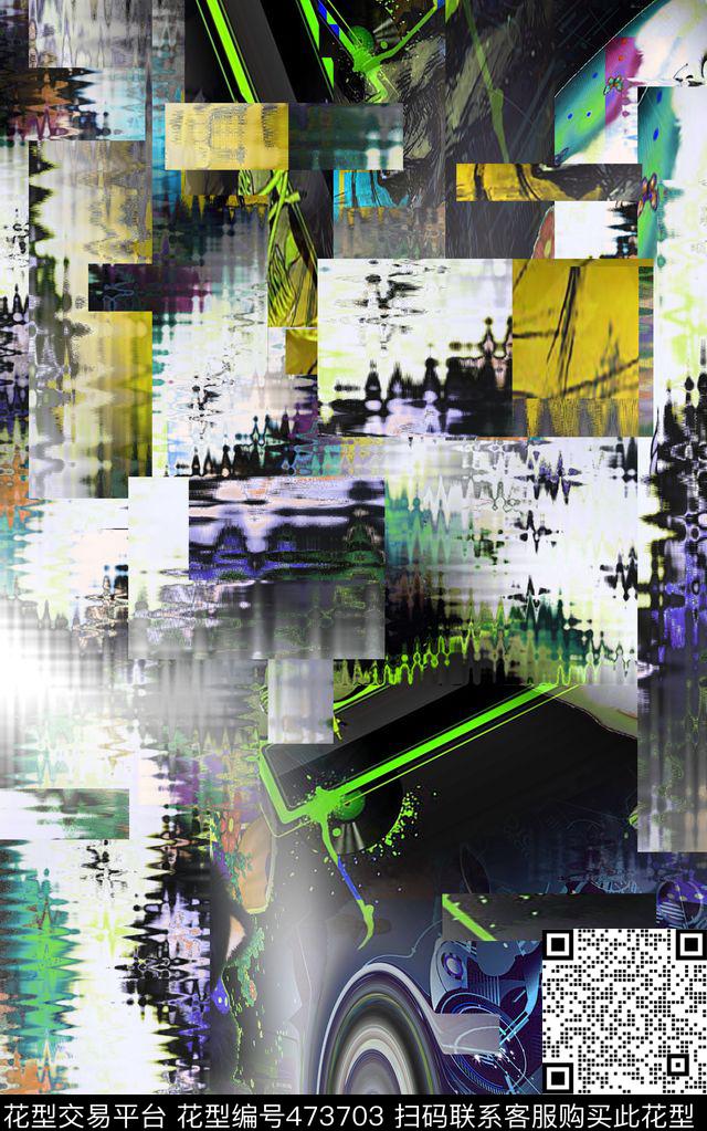 抽象男装休闲数码印花华亿平台下载（图片编号: 473703） - 瓦栏（Walan）