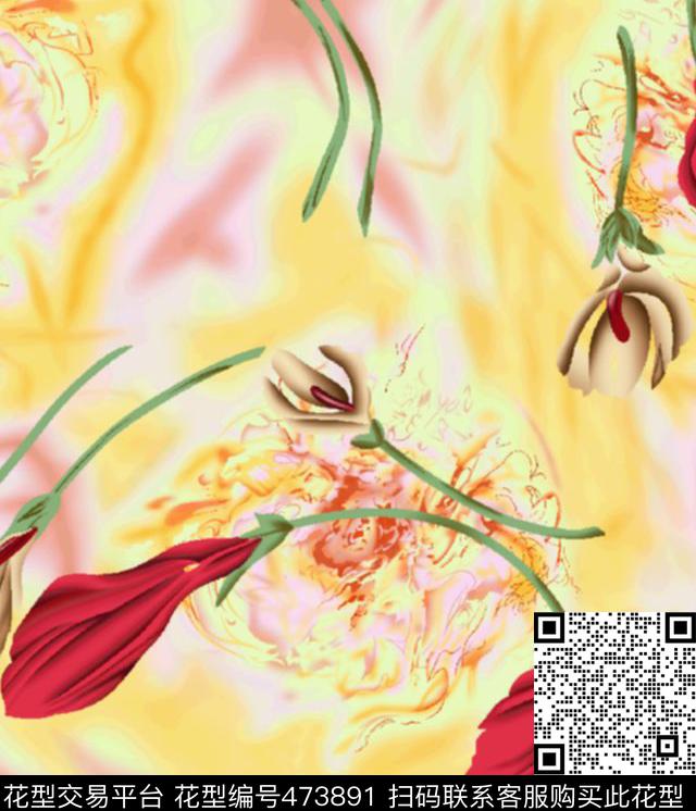 暖色梦幻绚烂传统印花华亿平台下载（图片编号: 473891） - 瓦栏（Walan）