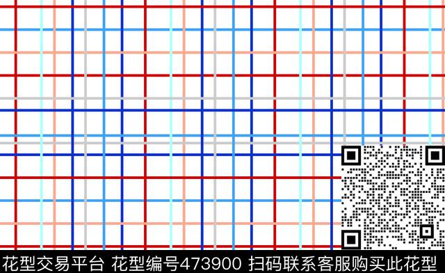 欧美格子彩色传统印花华亿平台下载（图片编号: 473900） - 瓦栏（Walan）