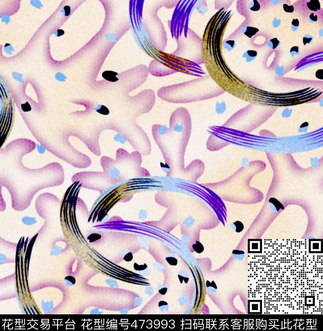 抽象柔雅素雅传统印花华亿平台下载（图片编号: 473993） - 瓦栏（Walan）