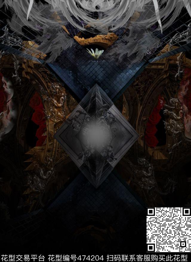 超现实主义抽象恐怖地牢数码印花华亿平台下载（图片编号: 474204） - 瓦栏（Walan）