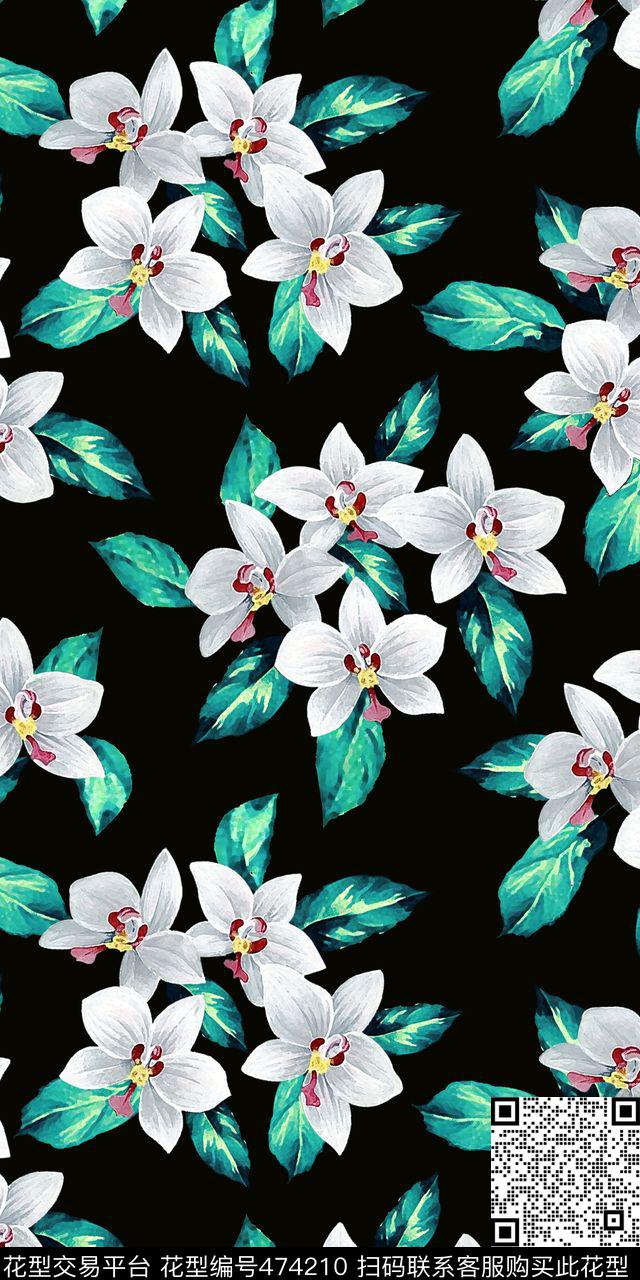 清爽清新小花传统印花华亿平台下载（图片编号: 474210） - 瓦栏（Walan）