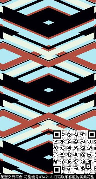 复古几何几何拼接传统印花华亿平台下载（图片编号: 474213） - 瓦栏（Walan）