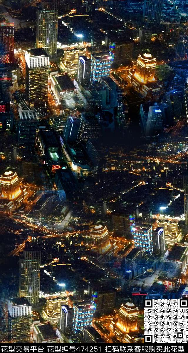 大厦风景夜光数码印花华亿平台下载（图片编号: 474251） - 瓦栏（Walan）