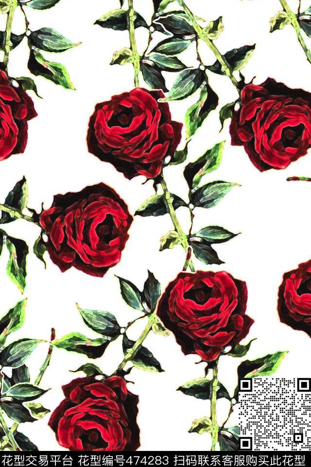 时尚大牌杜嘉班纳玫瑰数码印花华亿平台下载（图片编号: 474283） - 瓦栏（Walan）