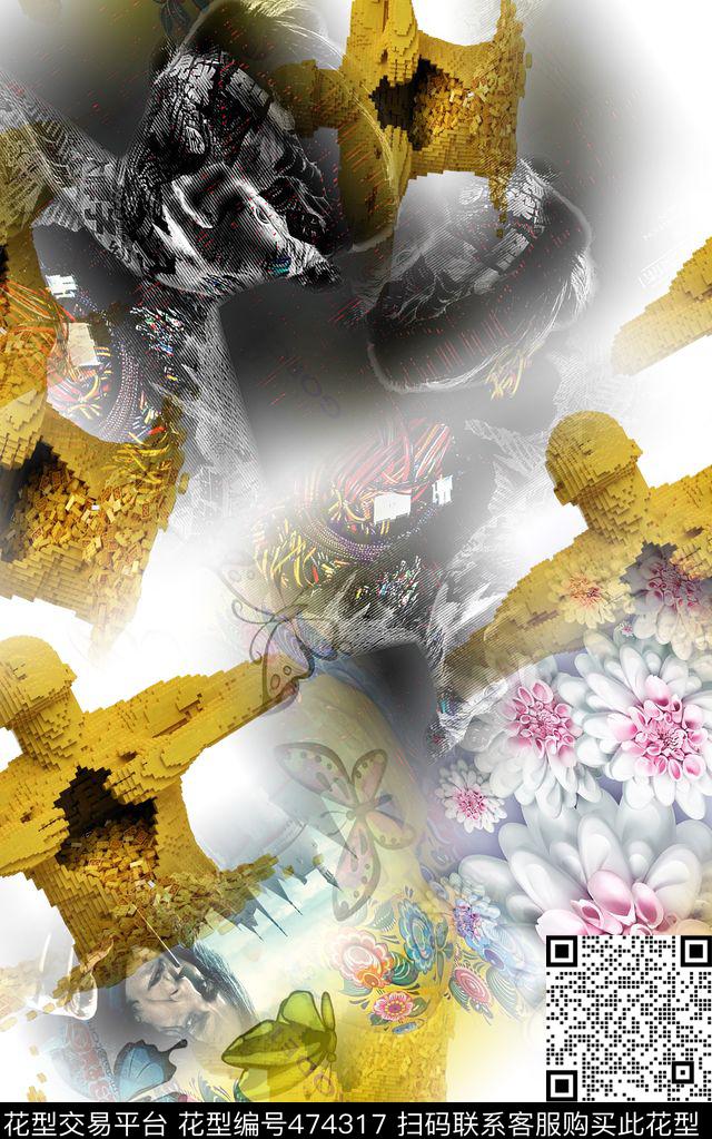 男装行人休闲数码印花华亿平台下载（图片编号: 474317） - 瓦栏（Walan）