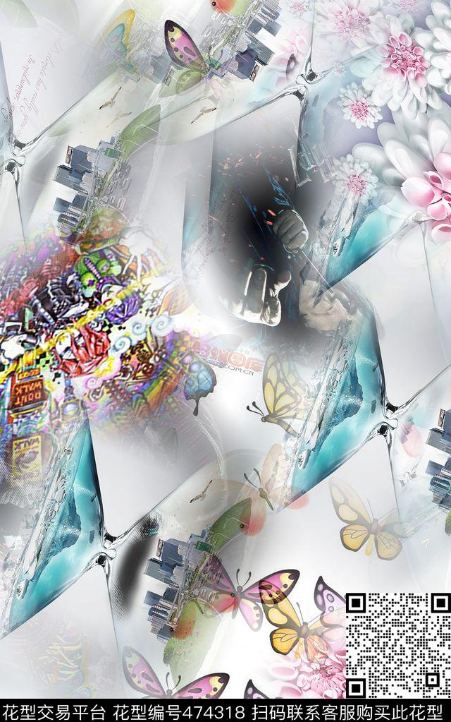 衬衣时尚休闲数码印花华亿平台下载（图片编号: 474318） - 瓦栏（Walan）