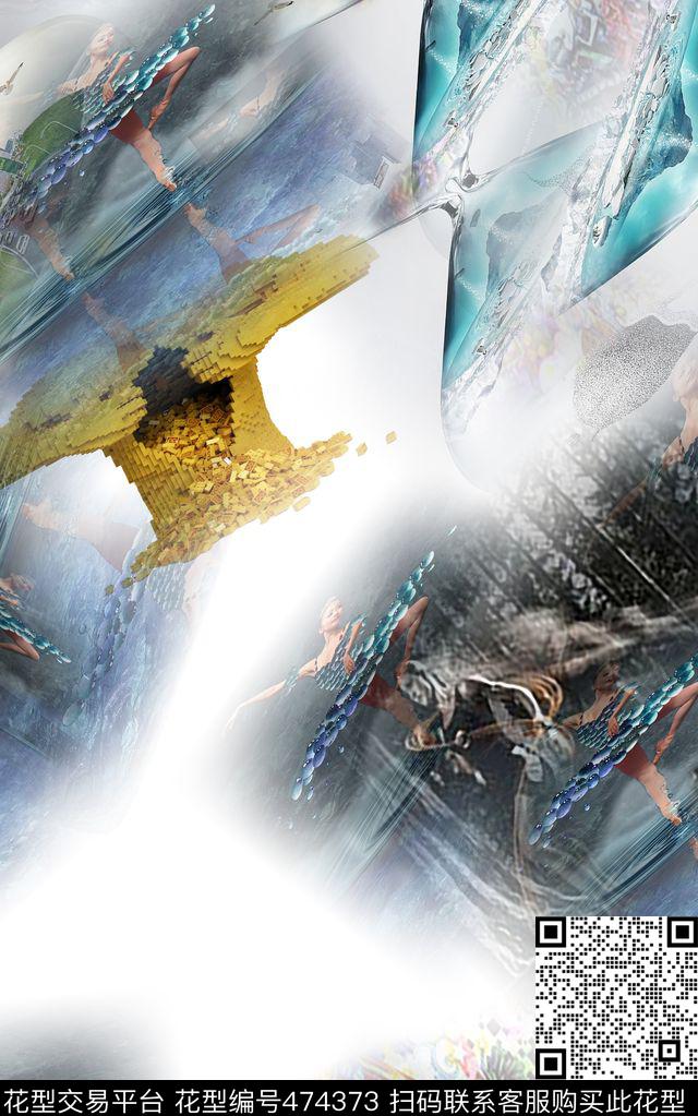 风格时尚休闲数码印花华亿平台下载（图片编号: 474373） - 瓦栏（Walan）