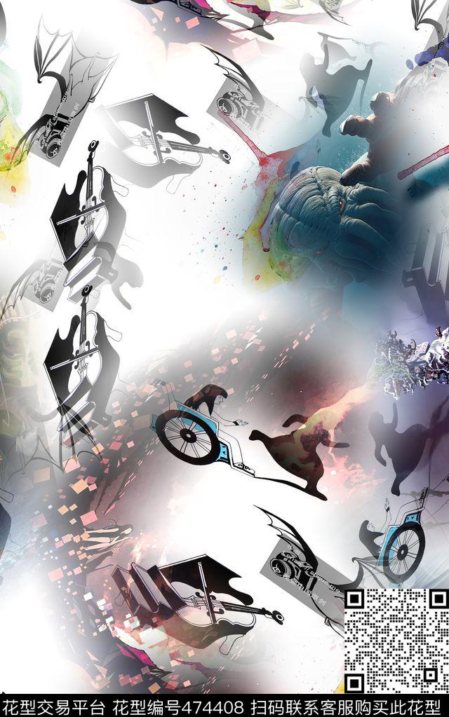 时尚休闲简单数码印花华亿平台下载（图片编号: 474408） - 瓦栏（Walan）