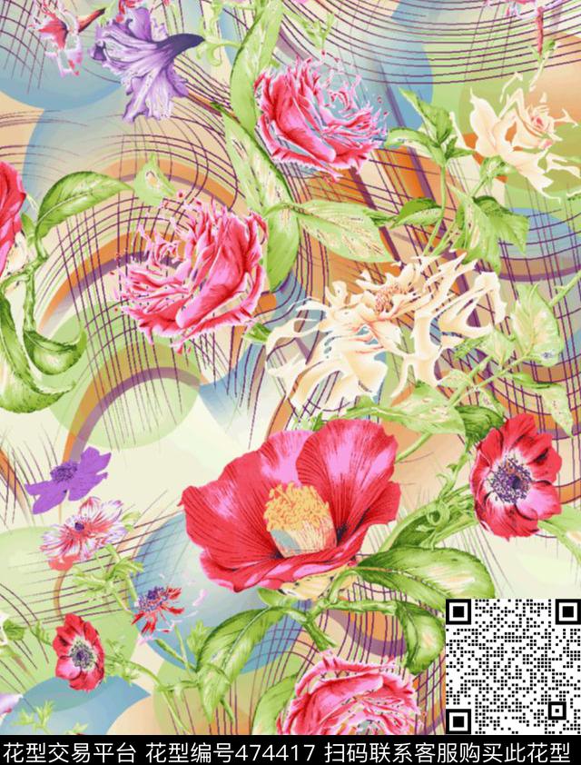 华美复古柔雅传统印花华亿平台下载（图片编号: 474417） - 瓦栏（Walan）