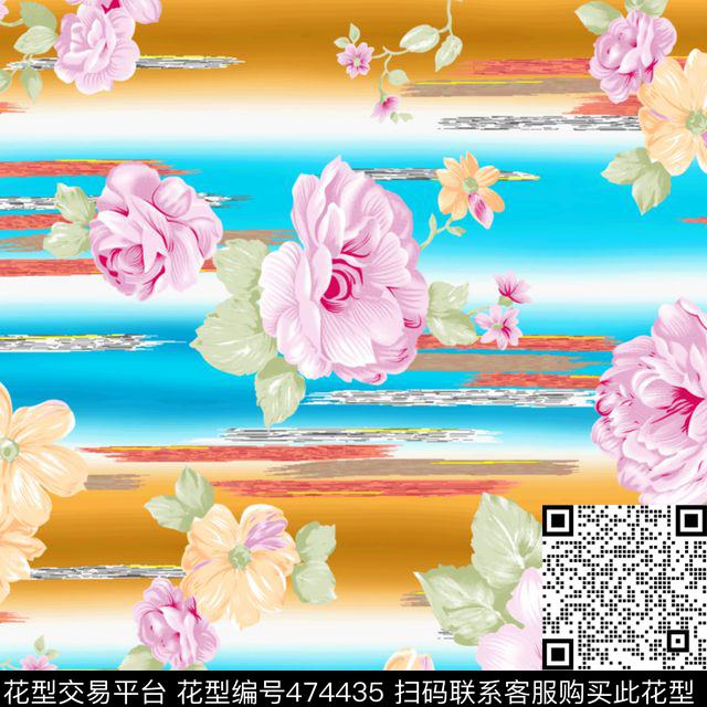 水粉柔雅明快传统印花华亿平台下载（图片编号: 474435） - 瓦栏（Walan）