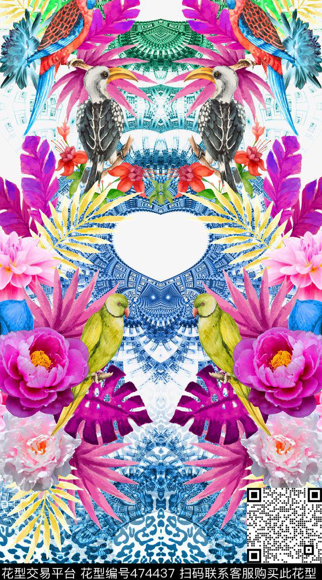热带鸟泳装数码印花华亿平台下载（图片编号: 474437） - 瓦栏（Walan）