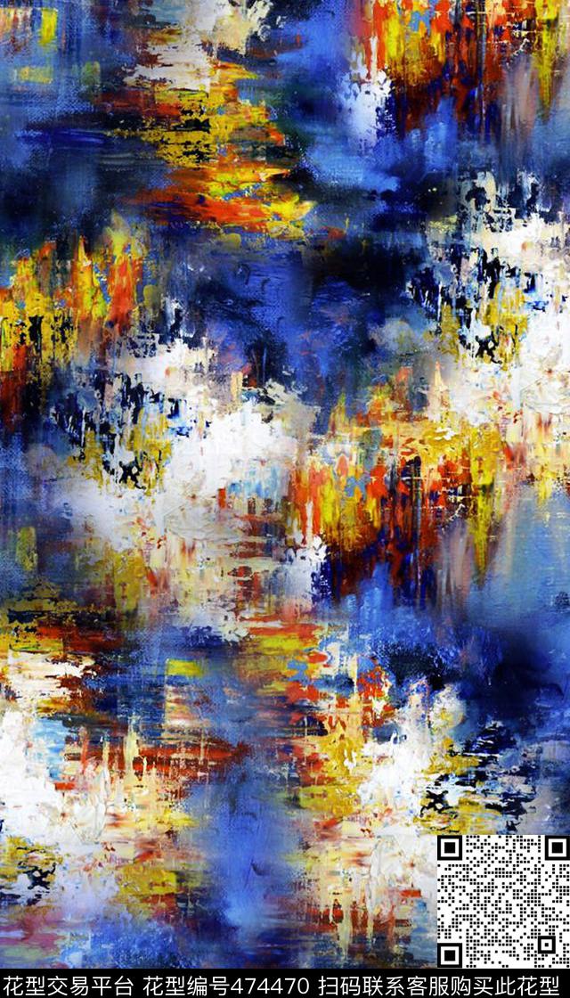 时尚抽象抽象油画数码印花华亿平台下载（图片编号: 474470） - 瓦栏（Walan）