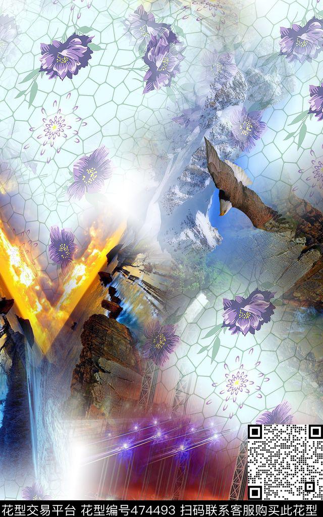 时尚混搭男装数码印花华亿平台下载（图片编号: 474493） - 瓦栏（Walan）