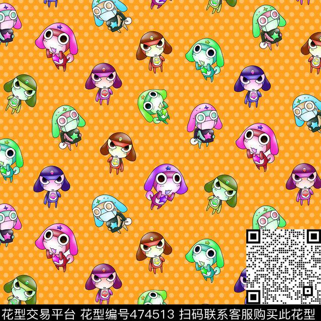 卡通圆点童装数码印花华亿平台下载（图片编号: 474513） - 瓦栏（Walan）