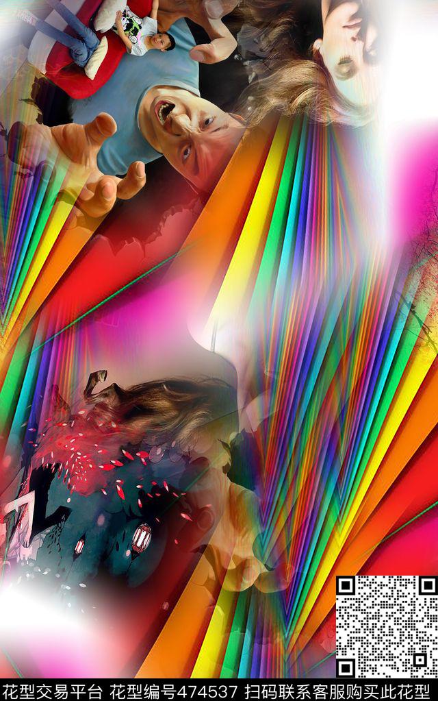 男女混搭时尚数码印花华亿平台下载（图片编号: 474537） - 瓦栏（Walan）