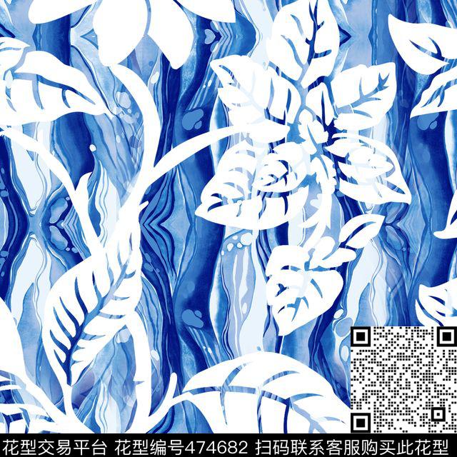 花抽象流水数码印花华亿平台下载（图片编号: 474682） - 瓦栏（Walan）