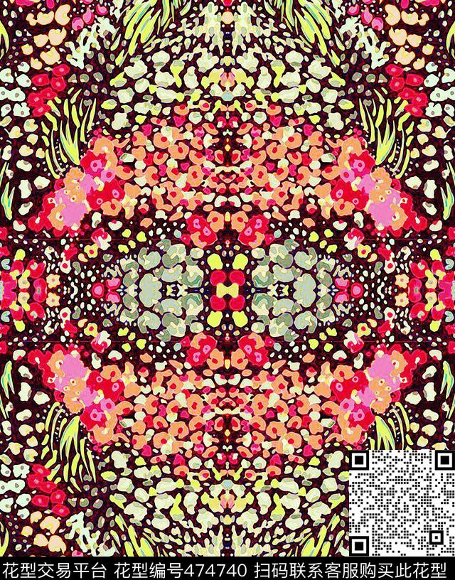 复古时尚花卉秋冬华亿平台数码印花华亿平台下载（图片编号: 474740） - 瓦栏（Walan）