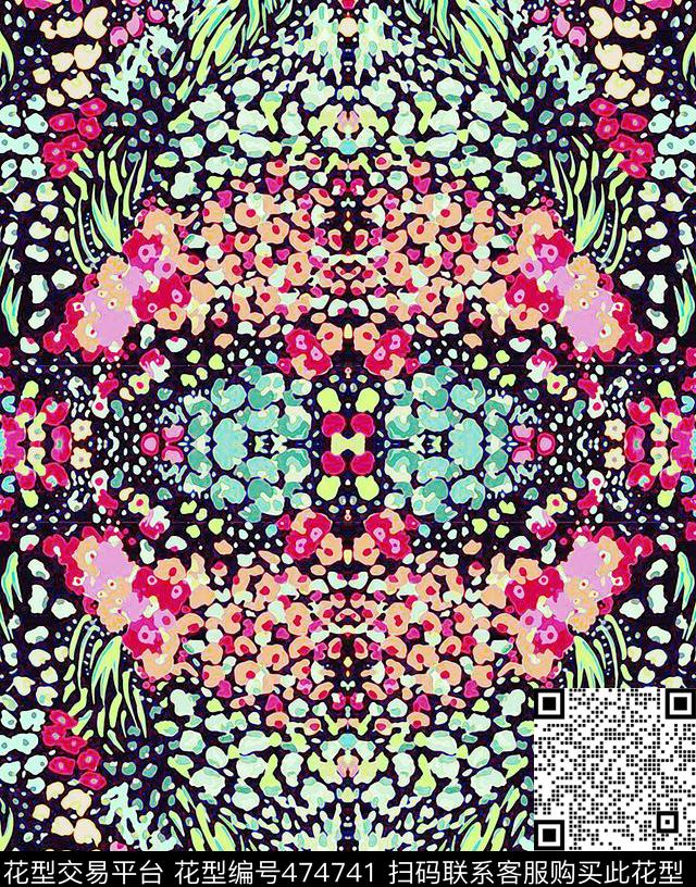 复古时尚花卉秋冬华亿平台数码印花华亿平台下载（图片编号: 474741） - 瓦栏（Walan）