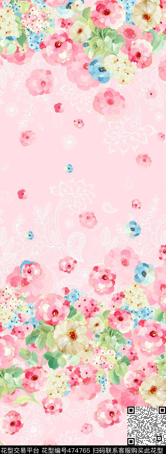 时尚花卉火腿纹数码印花华亿平台下载（图片编号: 474765） - 瓦栏（Walan）