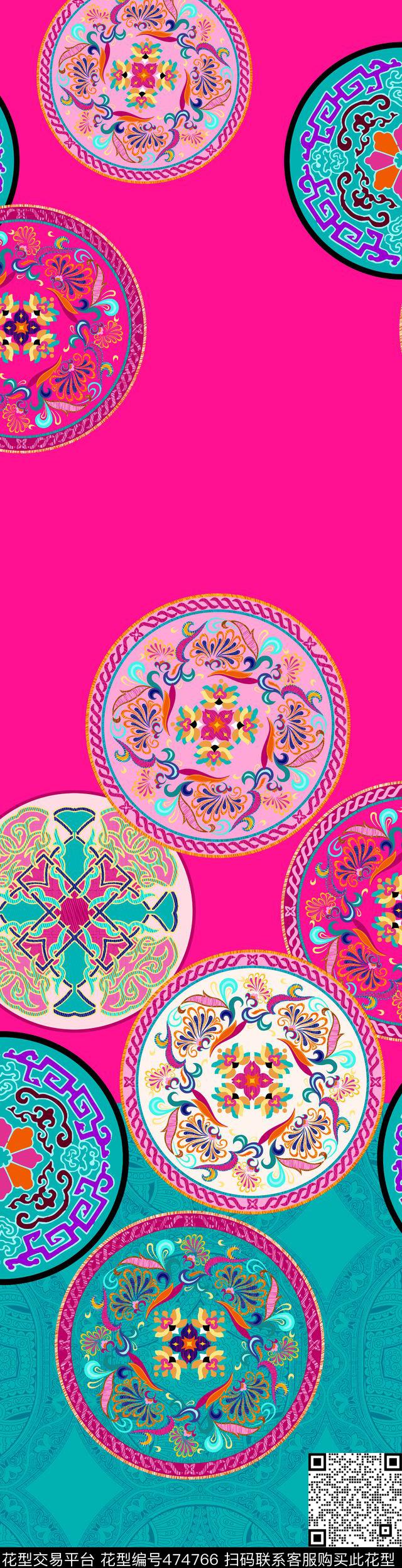 花纹几何时尚传统印花华亿平台下载（图片编号: 474766） - 瓦栏（Walan）