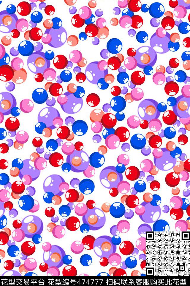 时尚卡通多彩圆点童装传统印花华亿平台下载（图片编号: 474777） - 瓦栏（Walan）