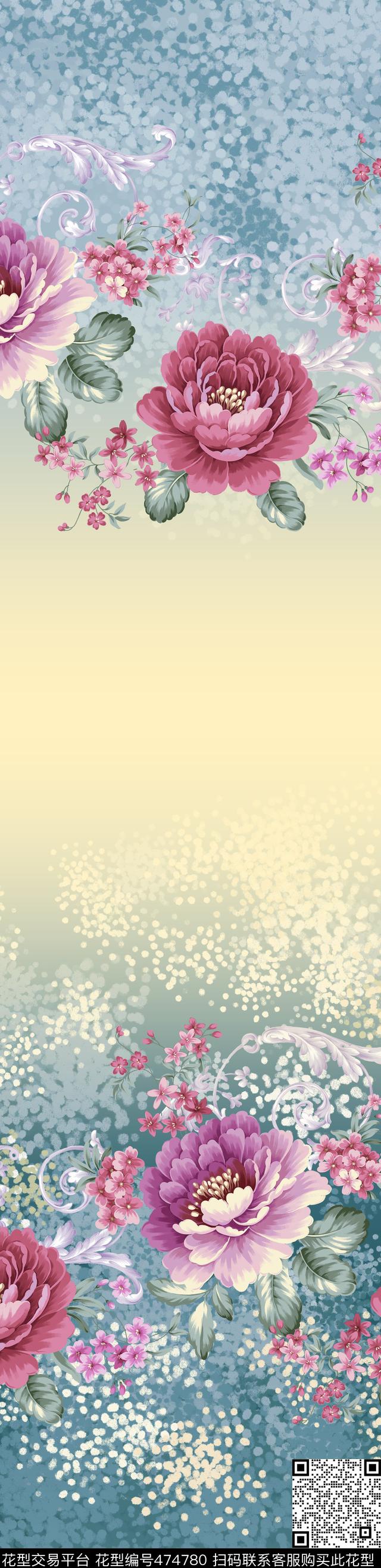 窗帘富贵花卉传统印花华亿平台下载（图片编号: 474780） - 瓦栏（Walan）