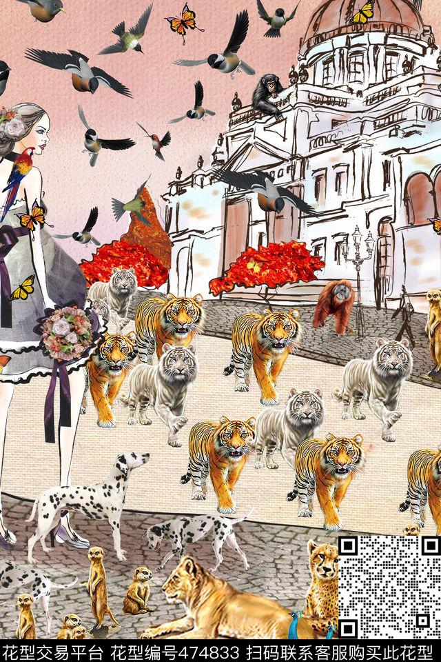 动物服装建筑数码印花华亿平台下载（图片编号: 474833） - 瓦栏（Walan）