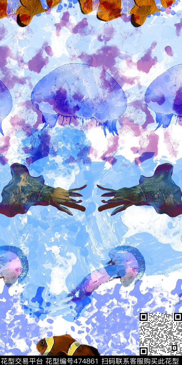 动物潮流现代数码印花华亿平台下载（图片编号: 474861） - 瓦栏（Walan）