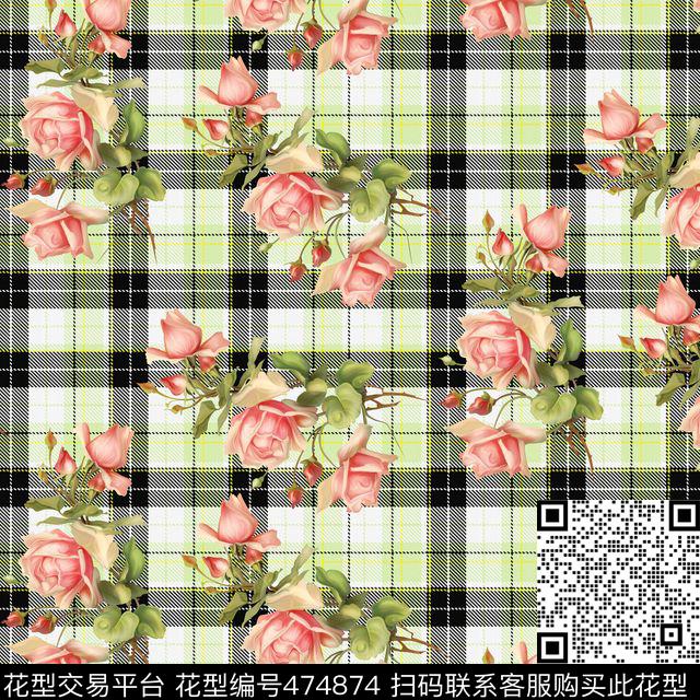 巴宝莉格子时尚数码印花华亿平台下载（图片编号: 474874） - 瓦栏（Walan）