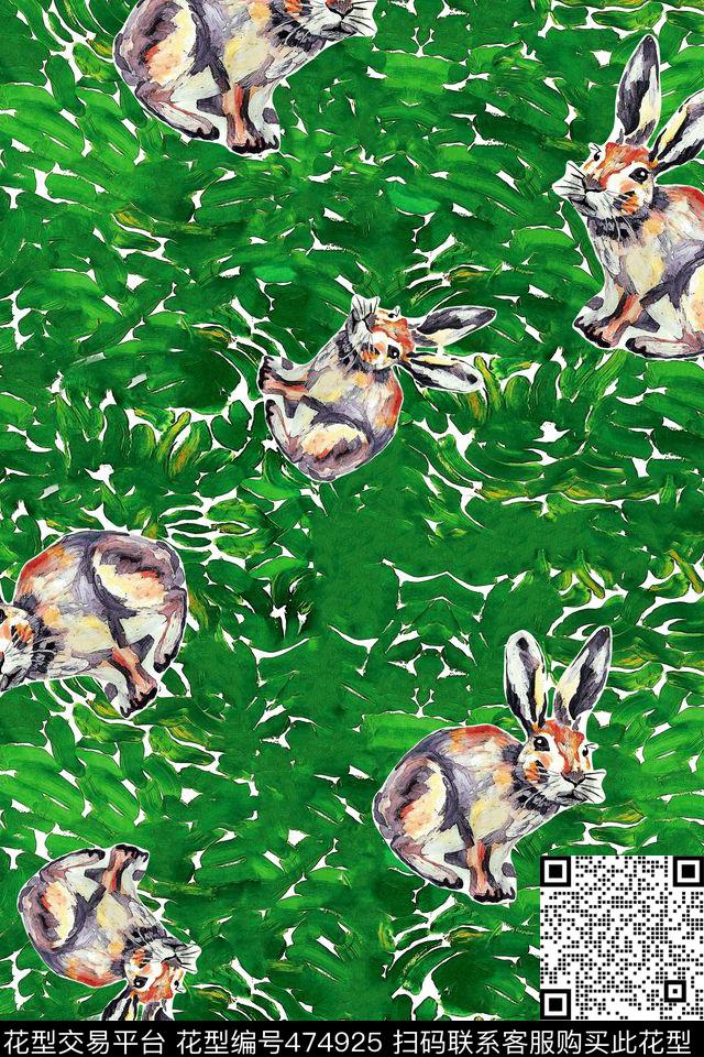 兔子草地高端原创数码印花华亿平台下载（图片编号: 474925） - 瓦栏（Walan）