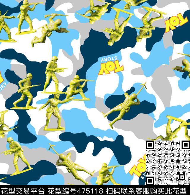 简约时尚toystory迷彩数码印花华亿平台下载（图片编号: 475118） - 瓦栏（Walan）