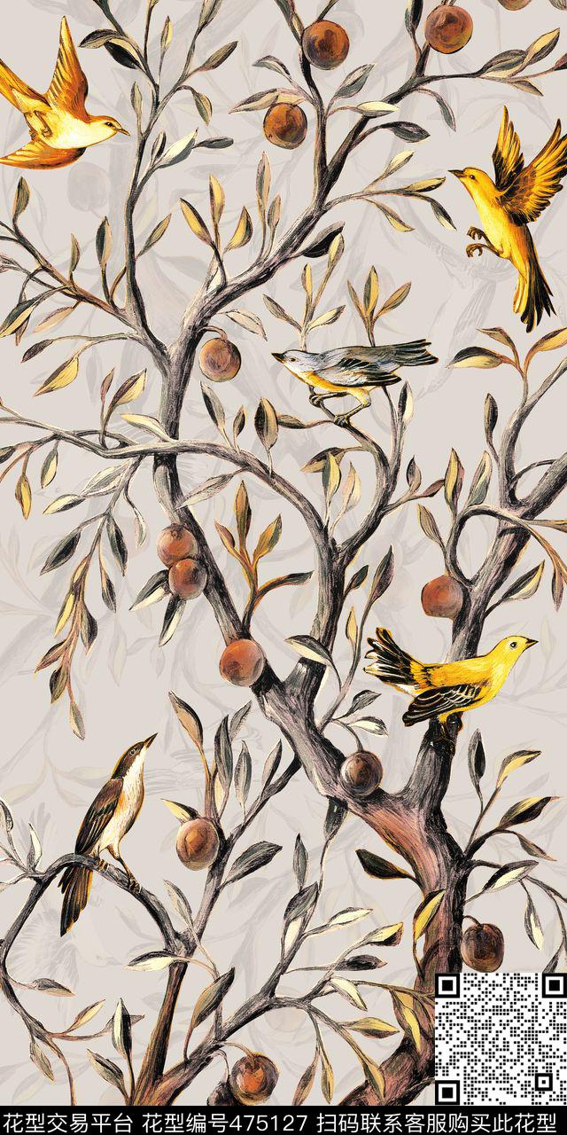 潮流时尚动物复古时尚数码印花华亿平台下载（图片编号: 475127） - 瓦栏（Walan）