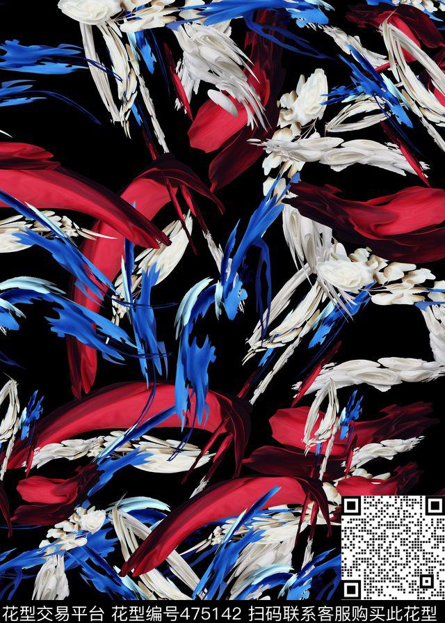 凌乱抽象时尚涂鸦满版数码印花华亿平台下载（图片编号: 475142） - 瓦栏（Walan）