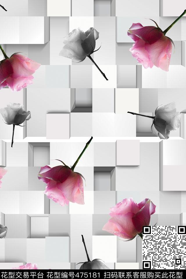 休闲时尚花卉女装数码印花华亿平台下载（图片编号: 475181） - 瓦栏（Walan）